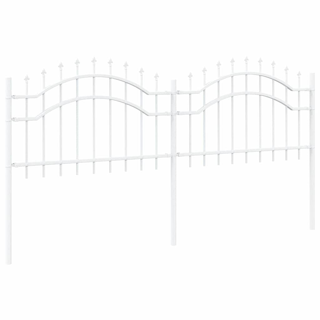 Gartenzaun Weiß 115 cm Pulverbeschichteter Stahl