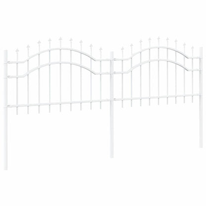 Gartenzaun Weiß 115 cm Pulverbeschichteter Stahl