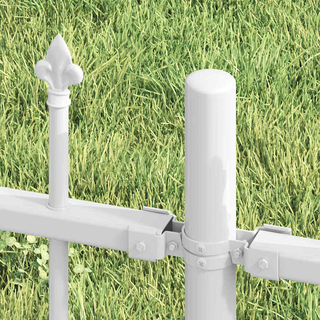 Gartenzaun Weiß 140 cm Pulverbeschichteter Stahl