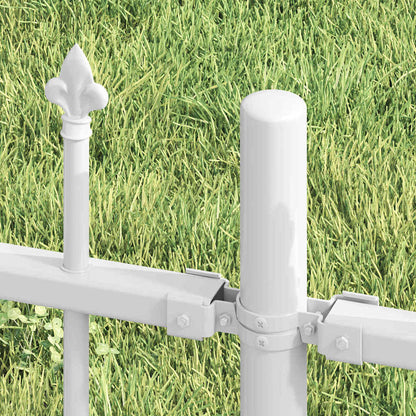 Gartenzaun Weiß 140 cm Pulverbeschichteter Stahl