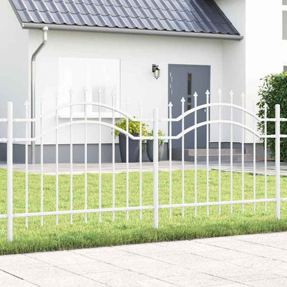 Gartenzaun Weiß 140 cm Pulverbeschichteter Stahl