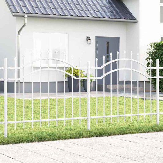 Gartenzaun Weiß 140 cm Pulverbeschichteter Stahl