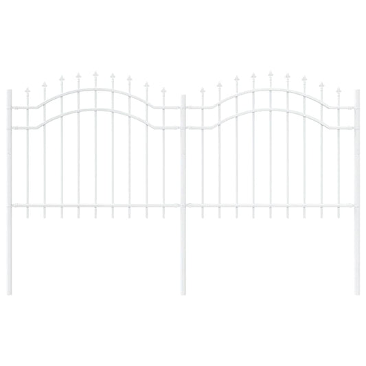 Gartenzaun Weiß 140 cm Pulverbeschichteter Stahl