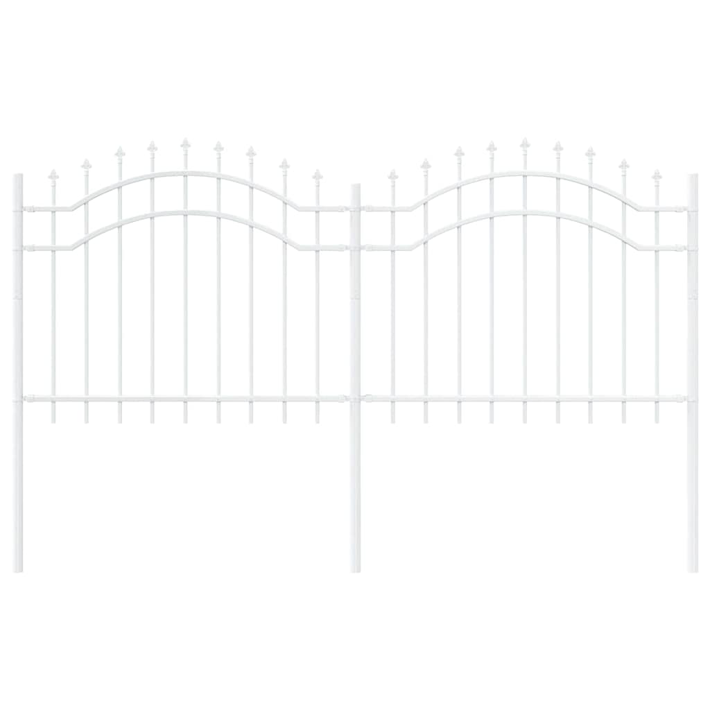 Gartenzaun Weiß 140 cm Pulverbeschichteter Stahl