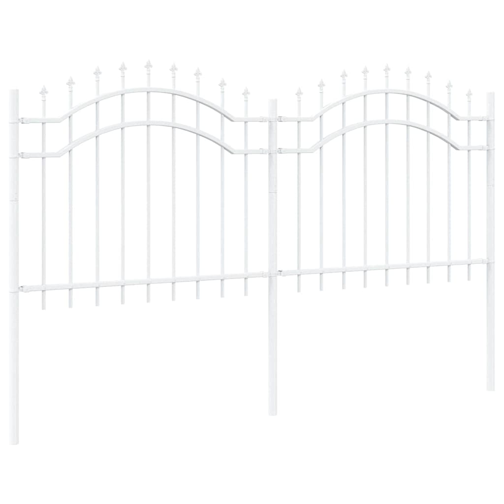 Gartenzaun Weiß 140 cm Pulverbeschichteter Stahl