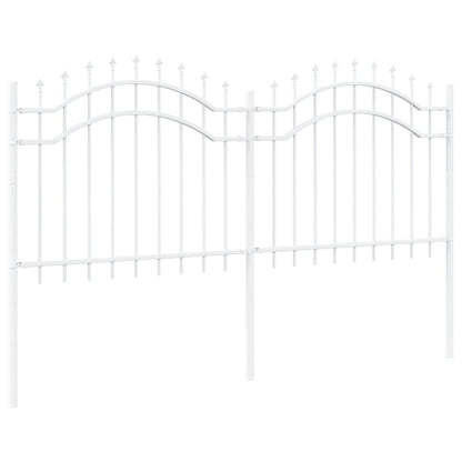 Gartenzaun Weiß 140 cm Pulverbeschichteter Stahl