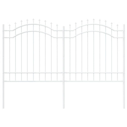 Gartenzaun Weiß 165 cm Pulverbeschichteter Stahl