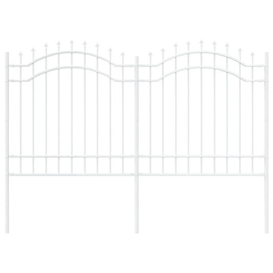 Gartenzaun Weiß 165 cm Pulverbeschichteter Stahl