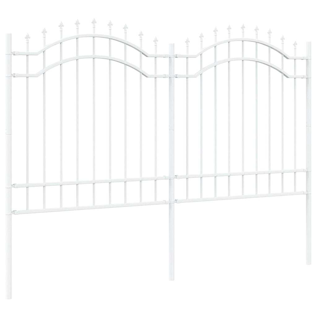 Gartenzaun Weiß 165 cm Pulverbeschichteter Stahl