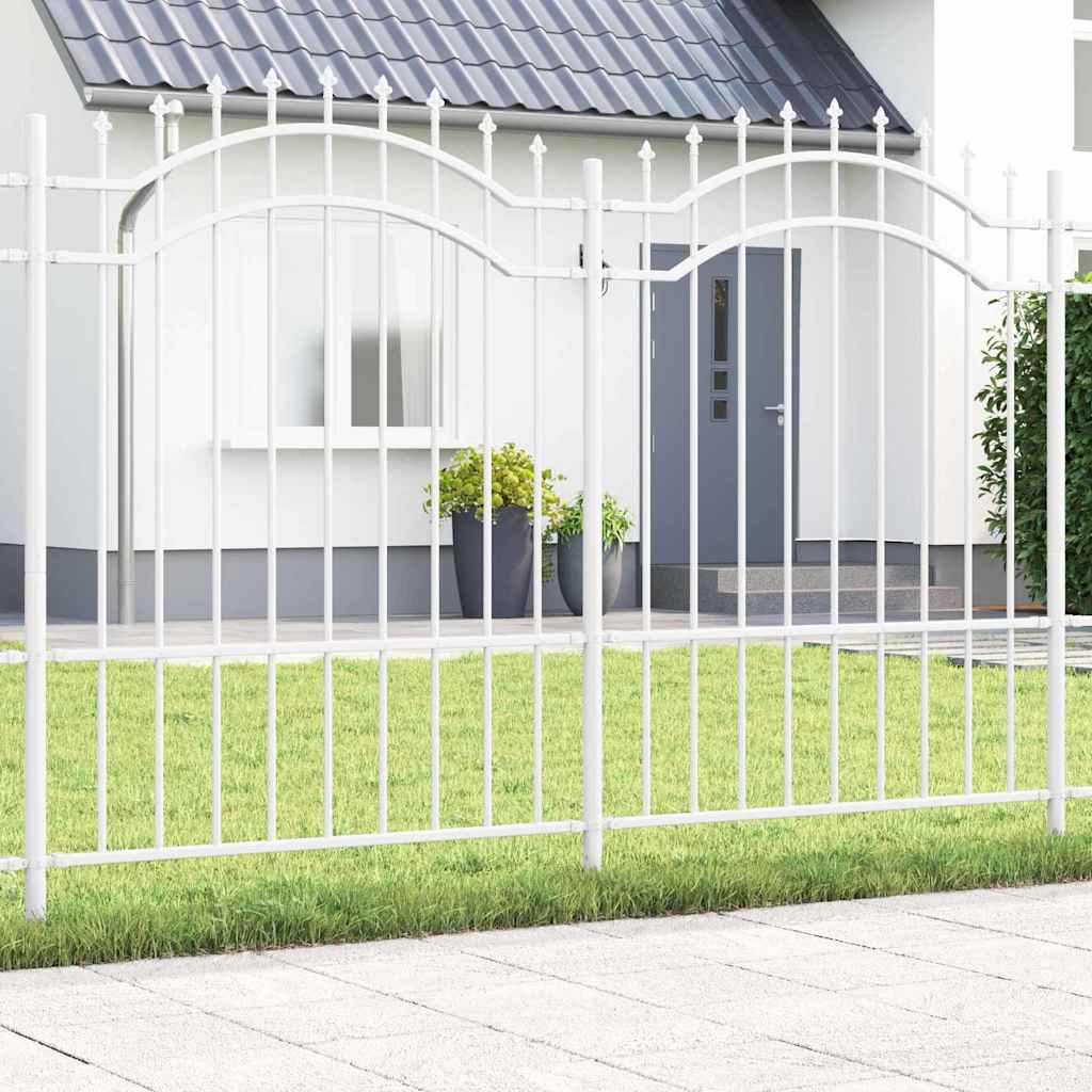 Gartenzaun Weiß 190 cm Pulverbeschichteter Stahl
