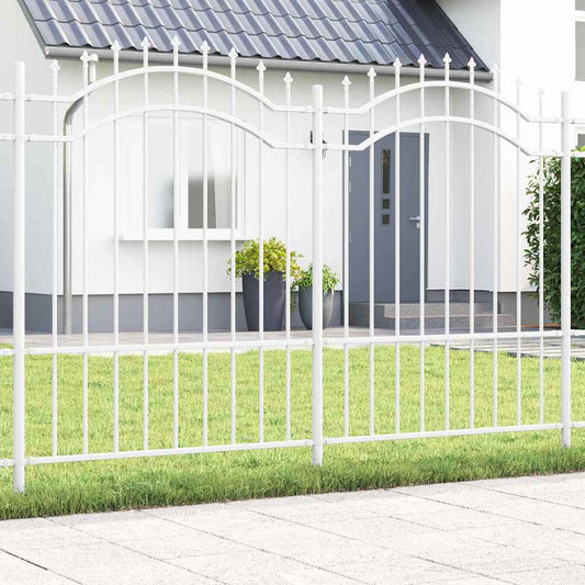 Gartenzaun Weiß 190 cm Pulverbeschichteter Stahl