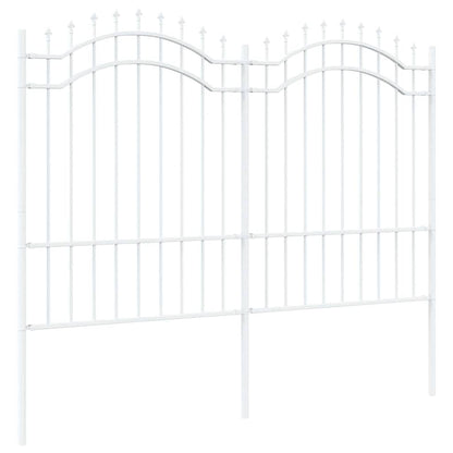 Gartenzaun Weiß 190 cm Pulverbeschichteter Stahl