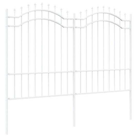 Gartenzaun Weiß 190 cm Pulverbeschichteter Stahl