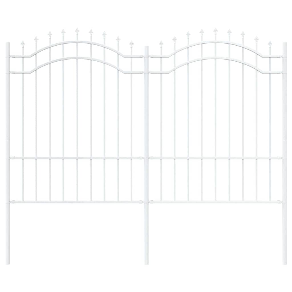 Gartenzaun Weiß 190 cm Pulverbeschichteter Stahl