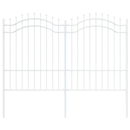 Gartenzaun Weiß 190 cm Pulverbeschichteter Stahl