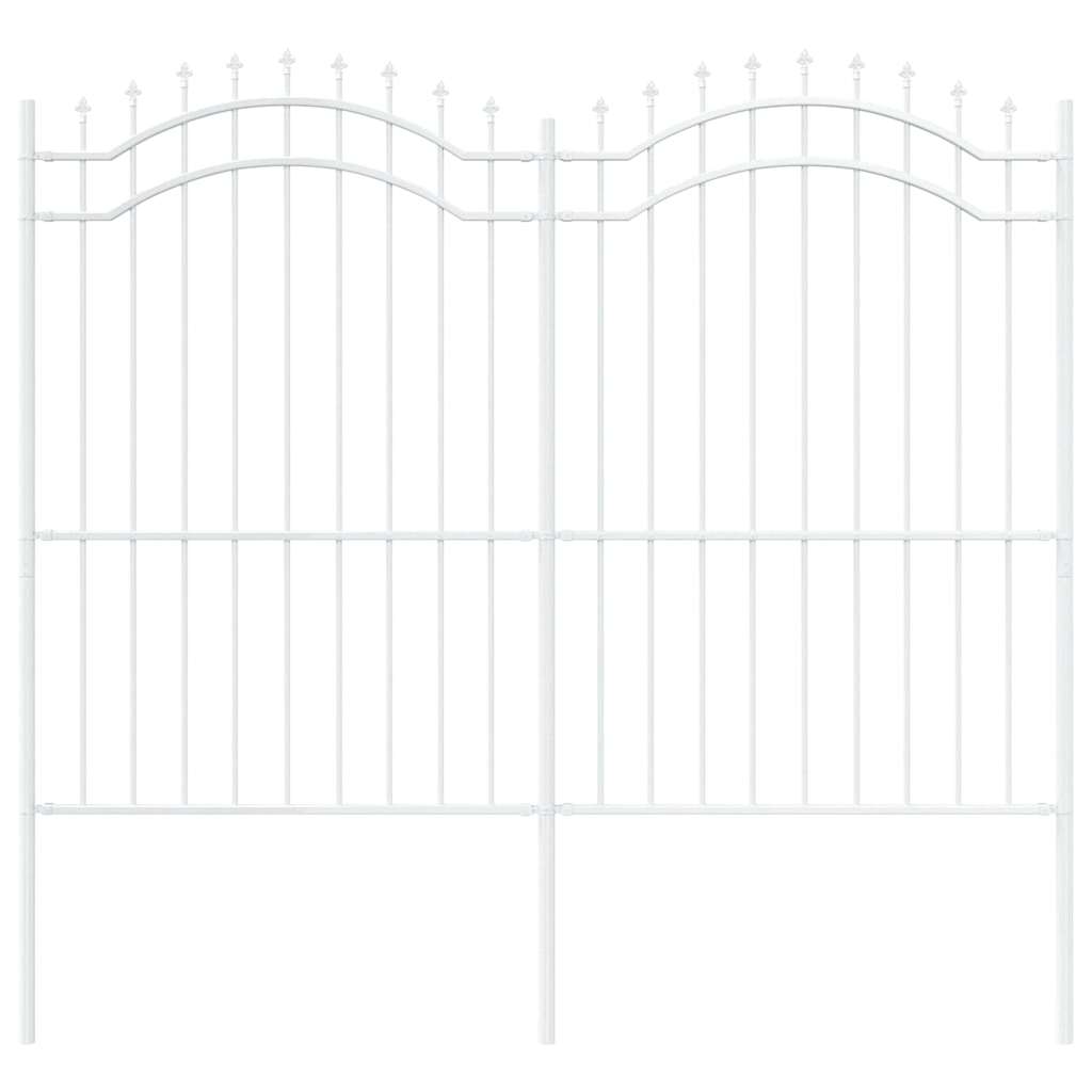 Gartenzaun Weiß 215 cm Pulverbeschichteter Stahl