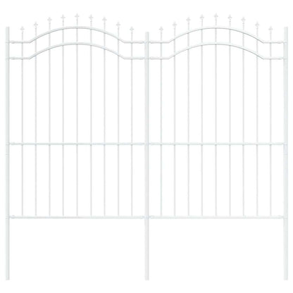 Gartenzaun Weiß 215 cm Pulverbeschichteter Stahl
