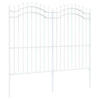 Gartenzaun Weiß 215 cm Pulverbeschichteter Stahl