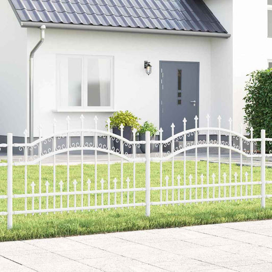 Gartenzaun Weiß 115 cm Pulverbeschichteter Stahl