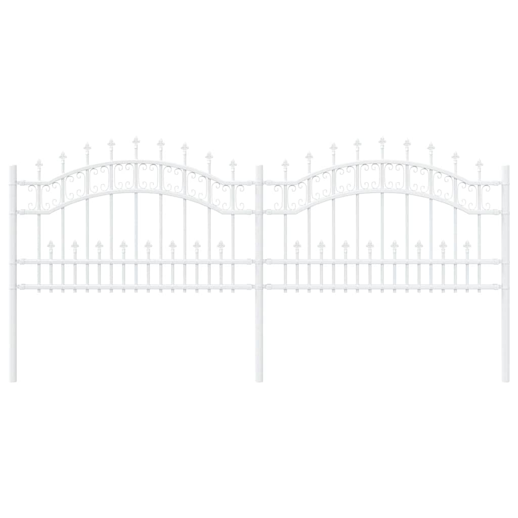Gartenzaun Weiß 115 cm Pulverbeschichteter Stahl