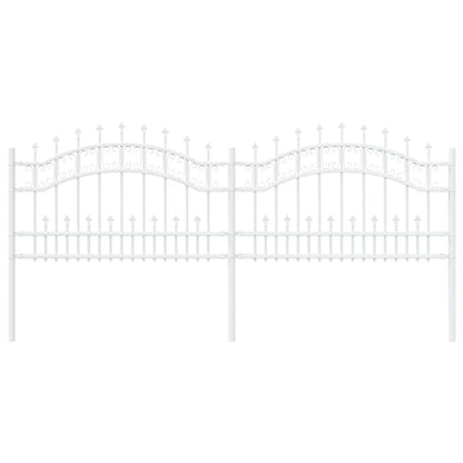 Gartenzaun Weiß 115 cm Pulverbeschichteter Stahl