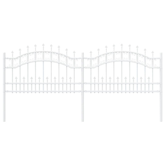 Gartenzaun Weiß 115 cm Pulverbeschichteter Stahl