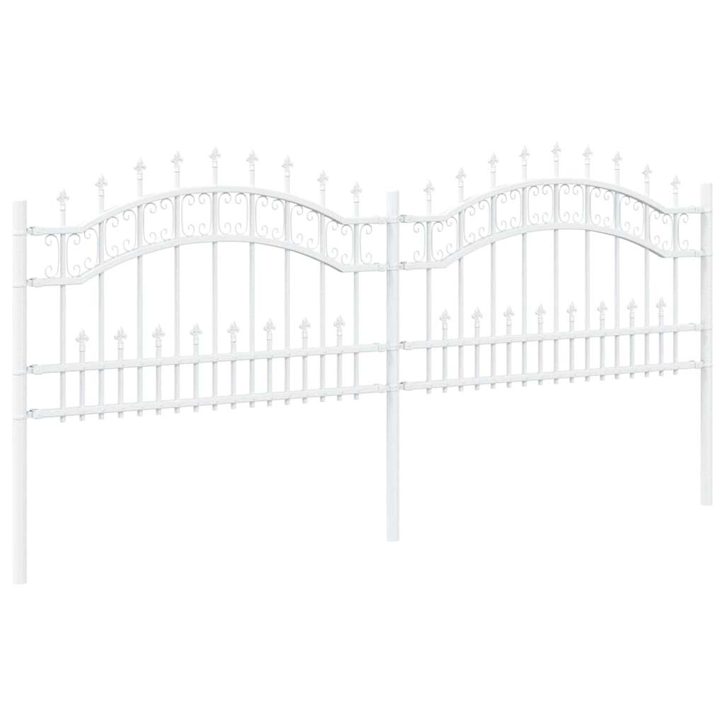 Gartenzaun Weiß 115 cm Pulverbeschichteter Stahl