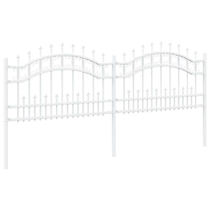 Gartenzaun Weiß 115 cm Pulverbeschichteter Stahl