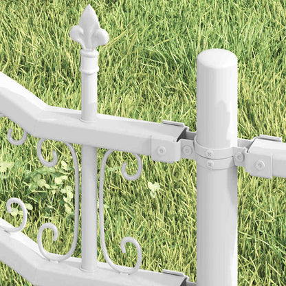 Gartenzaun Weiß 140 cm Pulverbeschichteter Stahl