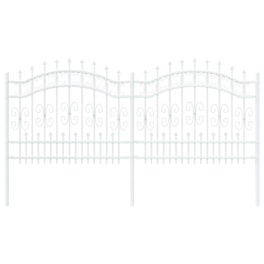Gartenzaun Weiß 140 cm Pulverbeschichteter Stahl