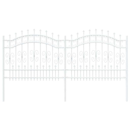 Gartenzaun Weiß 140 cm Pulverbeschichteter Stahl