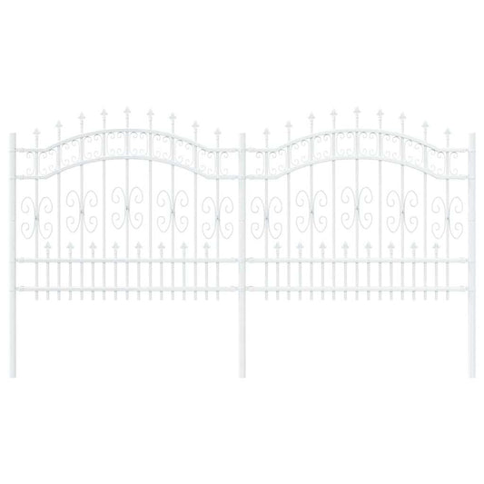 Gartenzaun Weiß 140 cm Pulverbeschichteter Stahl