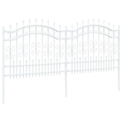 Gartenzaun Weiß 140 cm Pulverbeschichteter Stahl