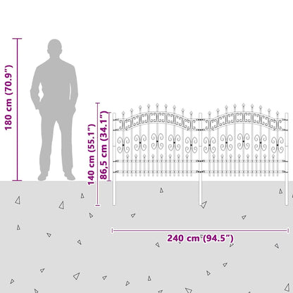 Gartenzaun Weiß 140 cm Pulverbeschichteter Stahl