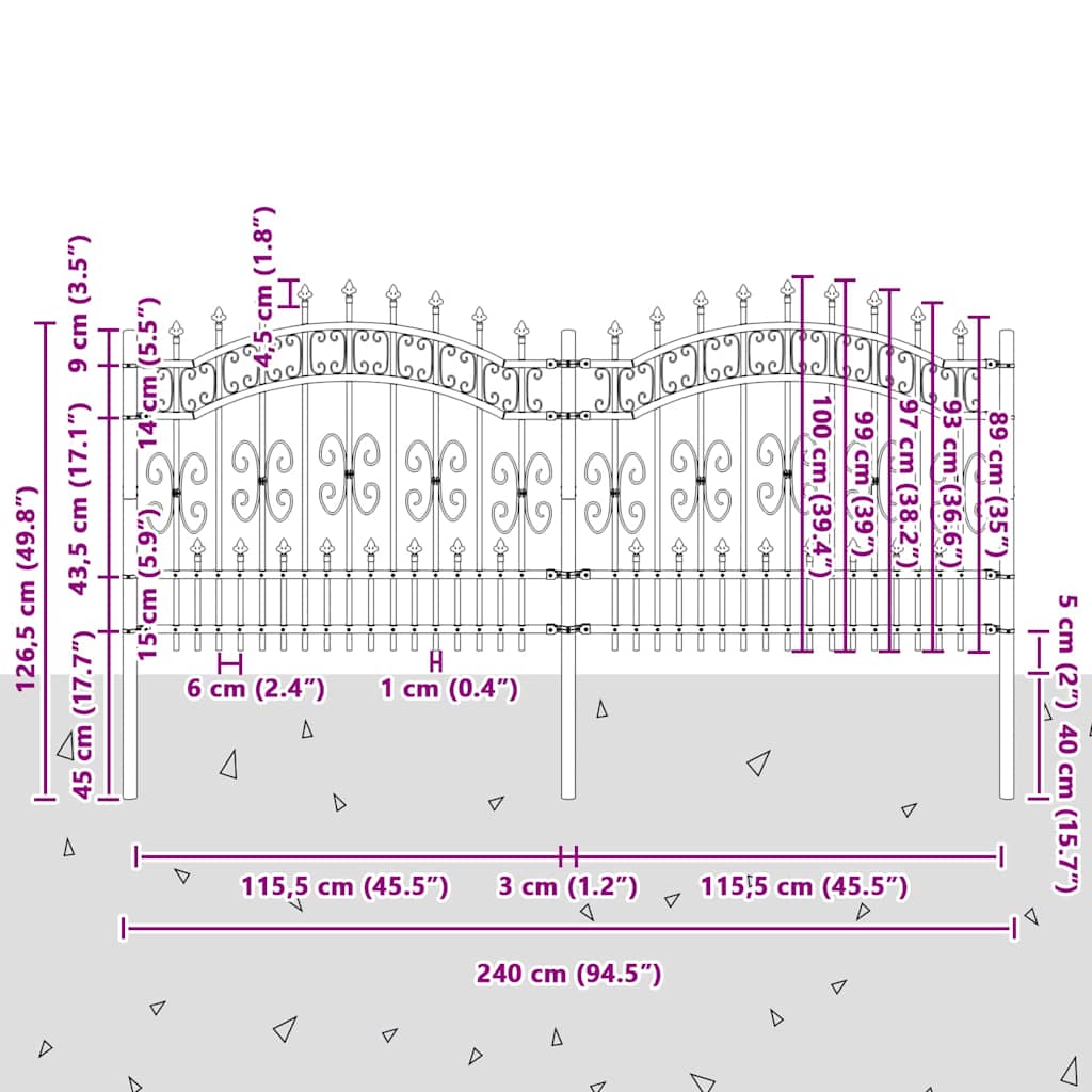 Gartenzaun Weiß 140 cm Pulverbeschichteter Stahl