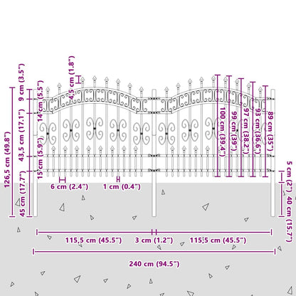 Gartenzaun Weiß 140 cm Pulverbeschichteter Stahl