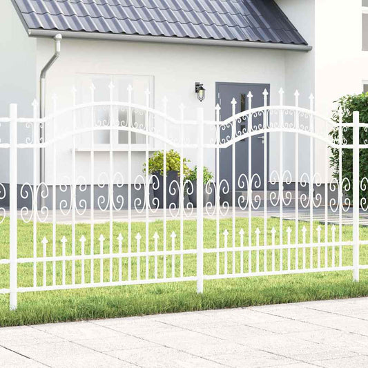 Gartenzaun Weiß 165 cm Pulverbeschichteter Stahl
