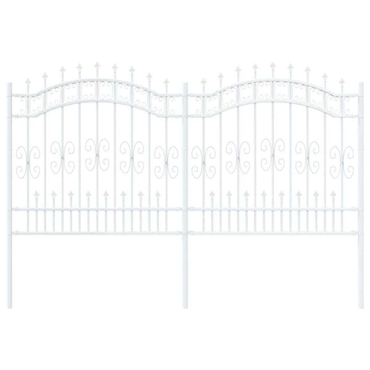 Gartenzaun Weiß 165 cm Pulverbeschichteter Stahl