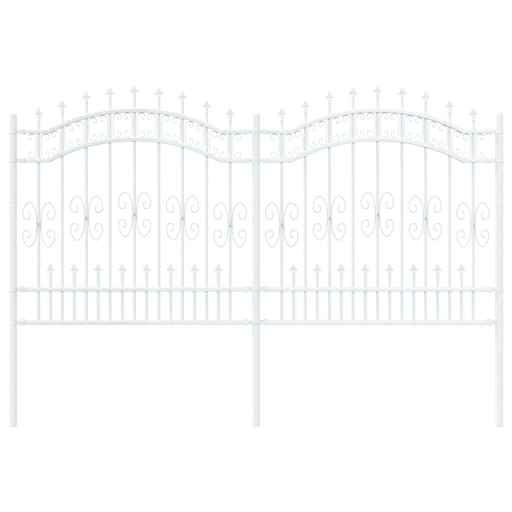 Gartenzaun Weiß 165 cm Pulverbeschichteter Stahl