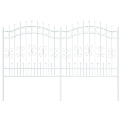 Gartenzaun Weiß 165 cm Pulverbeschichteter Stahl