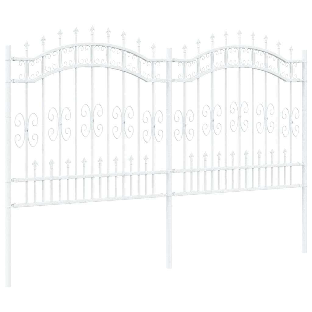 Gartenzaun Weiß 165 cm Pulverbeschichteter Stahl