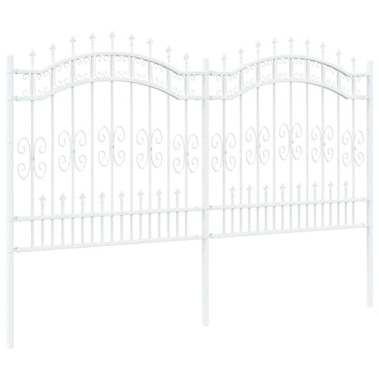 Gartenzaun Weiß 165 cm Pulverbeschichteter Stahl