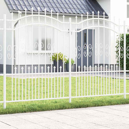 Gartenzaun Weiß 190 cm Pulverbeschichteter Stahl