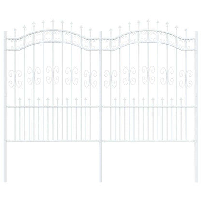 Gartenzaun Weiß 190 cm Pulverbeschichteter Stahl