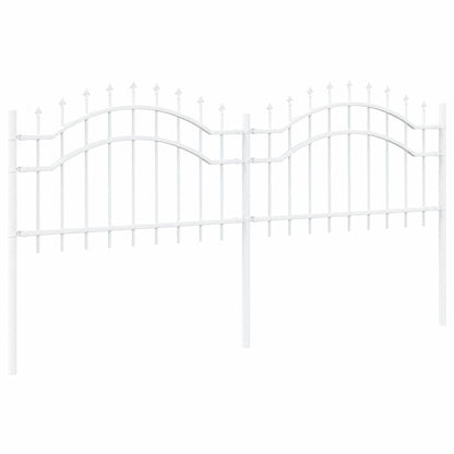Gartenzaun Weiß 190 cm Pulverbeschichteter Stahl