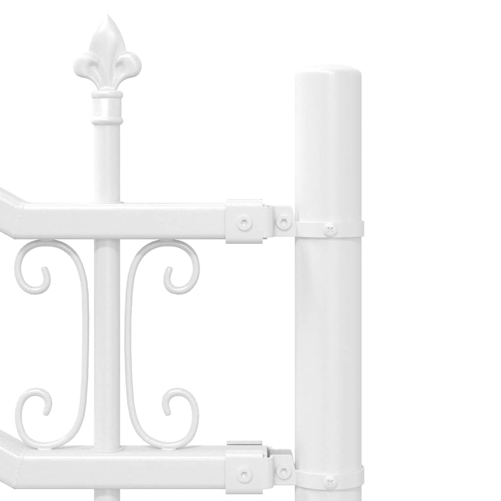 Gartenzaun Weiß 215 cm Pulverbeschichteter Stahl