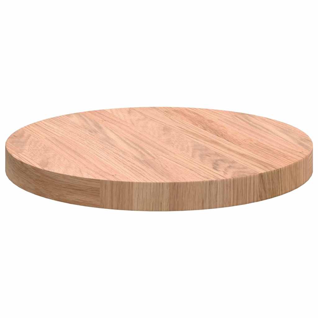 Tischplatte Braun Ø 30 x 2.5 cm Massives Eichenholz