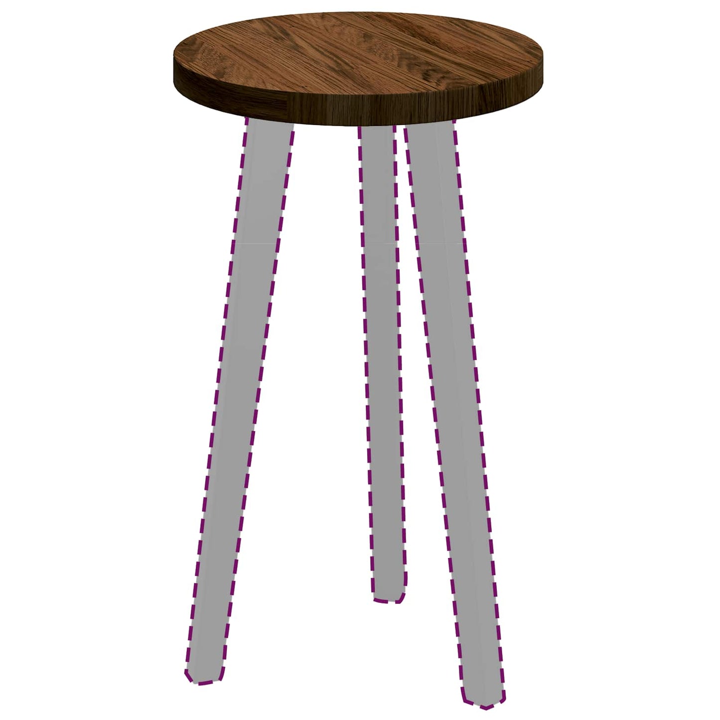 Tischplatte Braun Ø 30 x 2.5 cm Massives Eichenholz