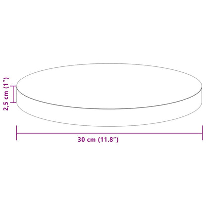 Tischplatte Braun Ø 30 x 2.5 cm Massives Eichenholz