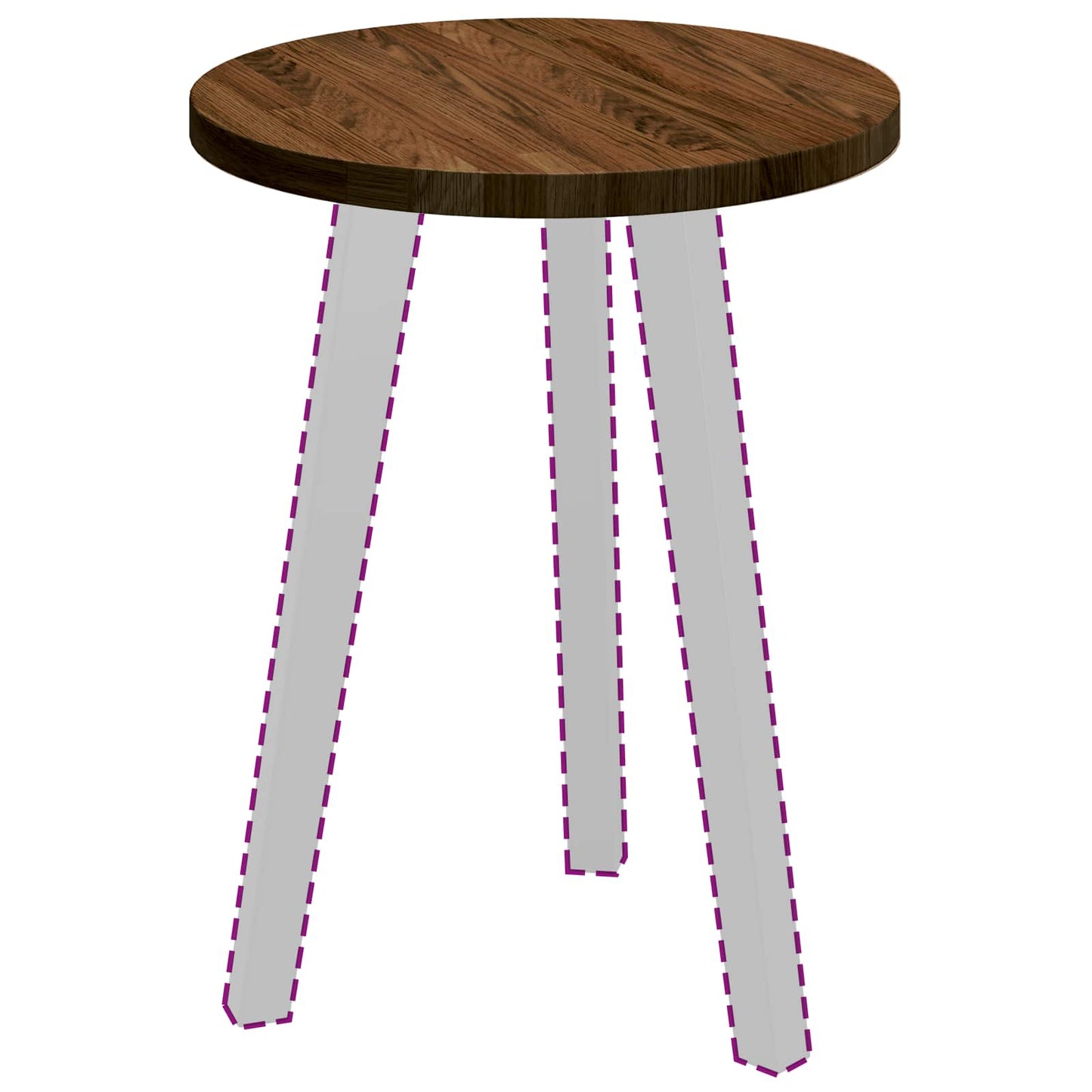 Tischplatte Braun Ø 40 x 2.5 cm Massives Eichenholz